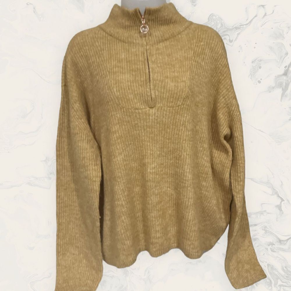 NEW Vero Moda Knitted zipper pullover - Size XL- color Mink